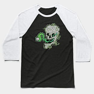 A Skull With A Ghost Problem Baseball T-Shirt